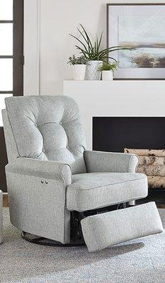 Carissa Swivel Glider Recliner is perfect for the nursery and transitions beautifully to the living area.