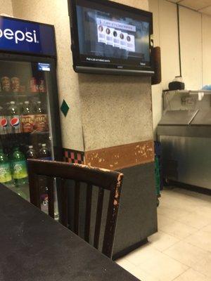 TV in dining area