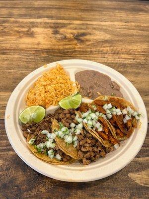 Taco Plate (Carne Asada & Al Pastor)