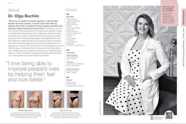 New Beauty Magazine, Dr. Olga Bachilo