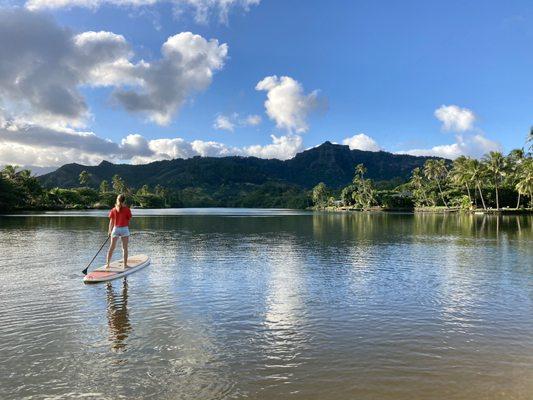 Majestic Wailua River with Sleeping Giant in the background