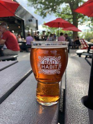 Sunday beer and music on the patio.