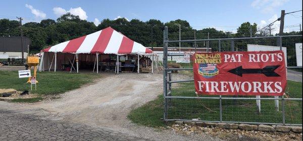 This is the front of our stand once you pull in the gates. Park anywhere but along the stone retaining wall.