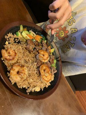 Shrimp and steak hibachi.