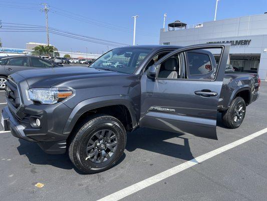 My new 2023 Toyota Tacoma that I got today. The salesman, Caleb, was very professional, courteous and knowledgeable.