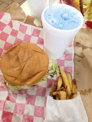 Burger combo $4.99 plus tax. Their fries are awesome