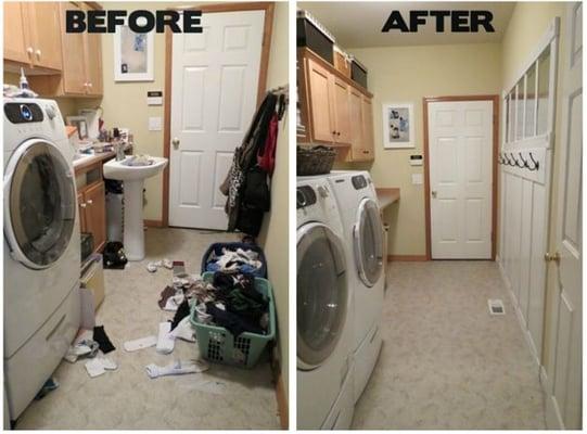 Before and After Laundry Room