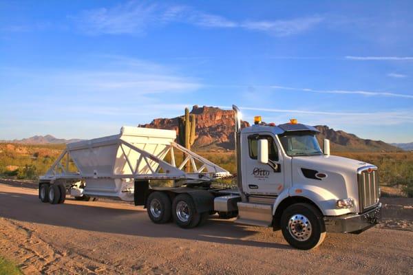 Otto Trucking's new Peterbilt Vocational Truck and Ranco Belly Dump Trailer