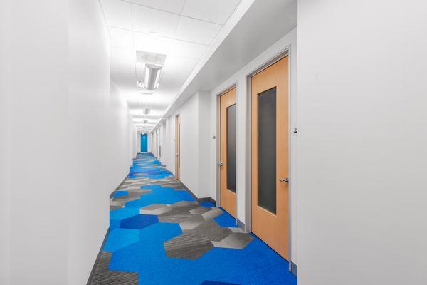 Vision Offices Blue Hallway