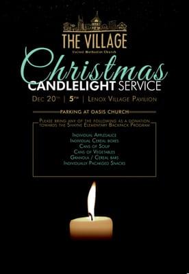 The Village invites you to join us for a Christmas Candlelight Service on December 20th at The Lenox Village Pavilion. {5 p.m.}