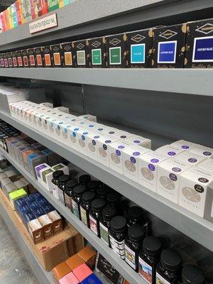 A whole shelf of inks! There is also a binder, that have pages of inks swatches