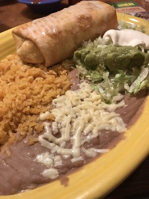 Beef tip chimichanga