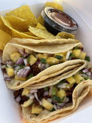 Soyrizo vegetarian tacos