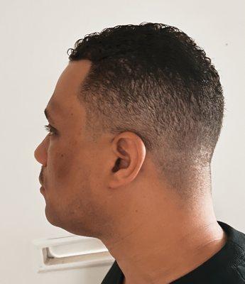 Shadow fade (Note...picture taken next morning after cut)