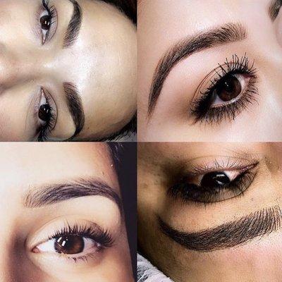 Combo of brow wax and microblading