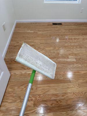 We did a post-clean sweep of the floor and easily pulled up dirt from the floors. This is their idea of a "deep clean."