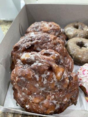 Delicious apple fritter donuts