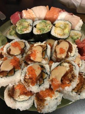 Lots of delicious sushi.