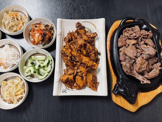 Sticky chicken bulgogi & beef bulgogi