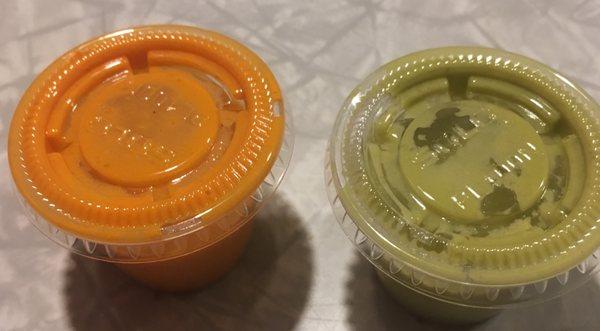 Habanero and verde salsa