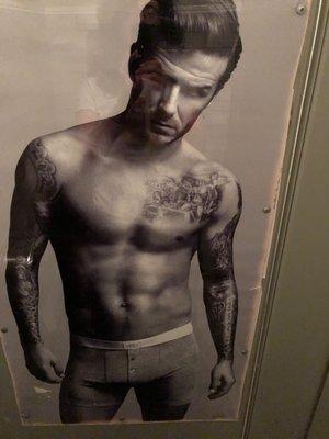 David Beckham hanging out in the ladies' room.... LOL