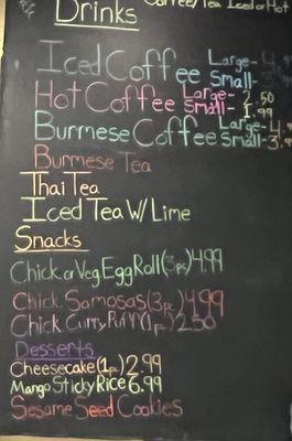 Drink menu