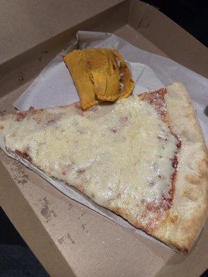 Extra Cheese Pizza & Jamaican beef patty with cheese