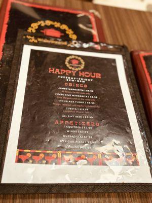 Happy hour Menu