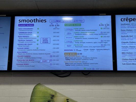 menu (8/12/2022) -- Smoothies and Açaí Bowls The menu does not distinguish which items are allergy-friendly / contains tree nuts!