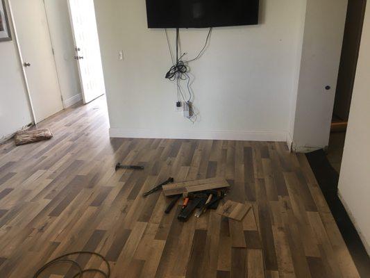 Flooring during install