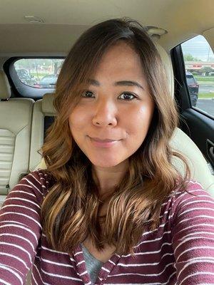 Layered haircut and Caramel Balayage