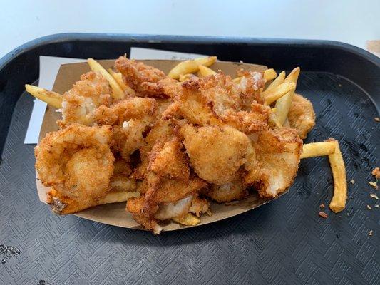 Fried calamari and fries