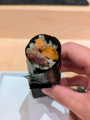 Wagyu & uni handroll