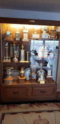 The trophy case has winners from the 30's to 2016. Very competitive in the Day Sailor class.