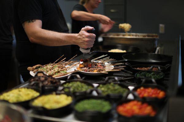 Cooking action shot