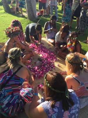 Lei making!