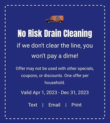 No Risk Drain Cleaning