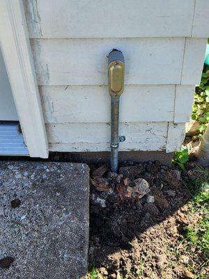 The wiring and conduit into my garage.