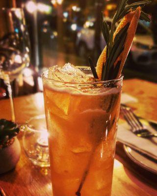 Notorious F.I.G. fig infused rye, grapefruit, rosemary, honey, seltzer