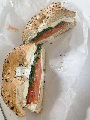 Lox and Salmon Bagel