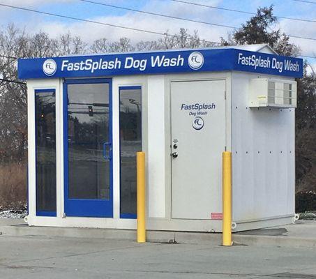 Dog washing station on site.