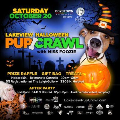 Lakeview Halloween Pup Craw Sat 10/20@10a - noon
Lakeviewpupcrawl.com