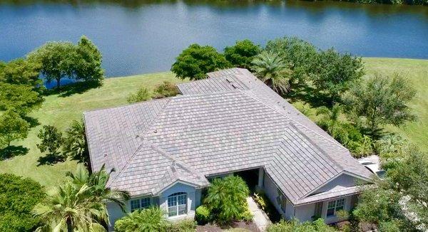 Eagle Tile, Flat Style, Slate Colored Blend, Sarasota FL, Zoller Roofing