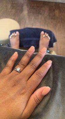 Dipping powder nails and regular pedicure