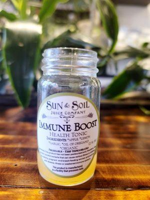 Immune boost shot with organic apple, lemon, garlic, and oil of oregano  $4.50