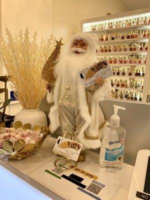 Inside cute festive front desk