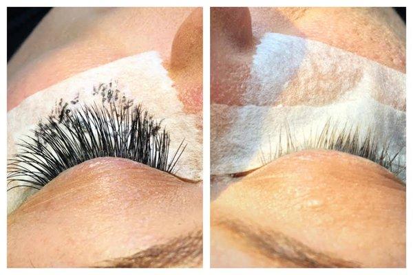 With and without lashes