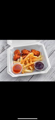 4. Chicken Wings with Fries