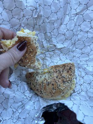 Everything bagel egg sandwich