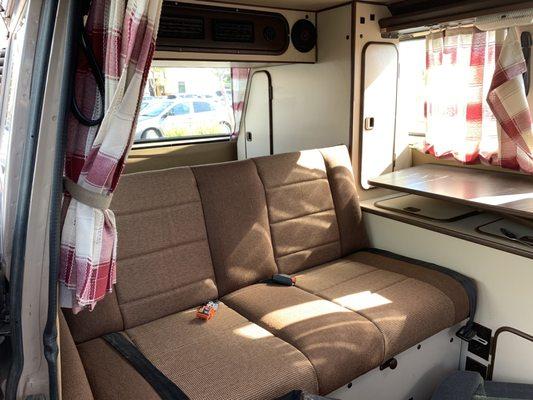 Rear van seat reupholstered